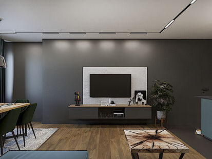 Фото № 4: Дизайн-проект двухкомнатной квартиры 68.2  м² Стиль Лофт для ЖК Дом на Энтузиастов