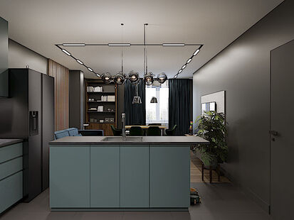 Фото № 5: Дизайн-проект двухкомнатной квартиры 68.2  м² Стиль Лофт для ЖК Дом на Энтузиастов