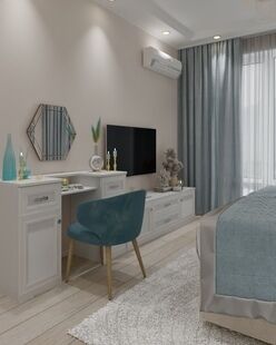 Фото № 6: Дизайн-проект двухкомнатной квартиры 64.24  м² Стиль Современная классика для ЖК Филатов Луг