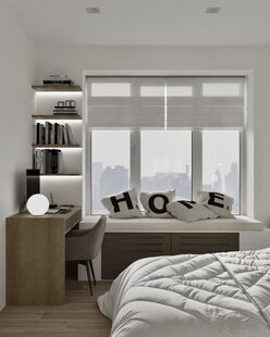 Фото № 1: Дизайн-проект двухкомнатной квартиры 37.76  м² Современный стиль для ЖК River Noure