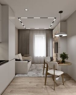 Фото № 3: Дизайн-проект двухкомнатной квартиры 37.76  м² Современный стиль для ЖК River Noure