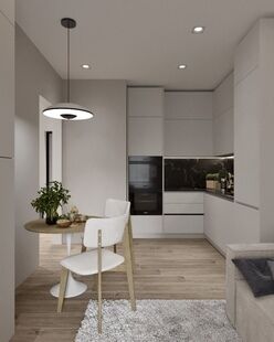 Фото № 4: Дизайн-проект двухкомнатной квартиры 37.76  м² Современный стиль для ЖК River Noure