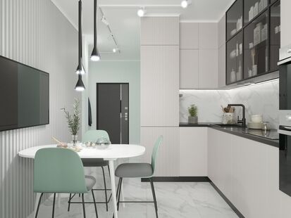 Фото № 1: Дизайн-проект двухкомнатной квартиры 61.98  м² Современный стиль для ЖК Театральный парк