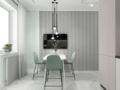 Фото № 2: Дизайн-проект двухкомнатной квартиры 61.98  м² Современный стиль для ЖК Театральный парк