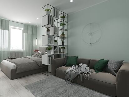 Фото № 3: Дизайн-проект двухкомнатной квартиры 61.98  м² Современный стиль для ЖК Театральный парк