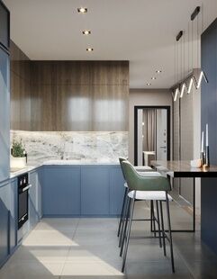 Фото № 4: Дизайн-проект однокомнатной квартиры 41.54  м² стиль Модернизм для ЖК Мир Митино