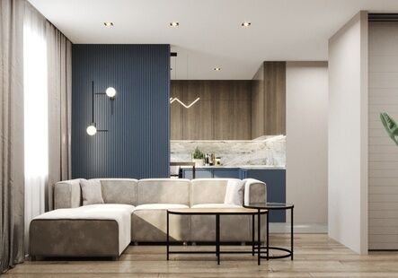 Фото № 6: Дизайн-проект однокомнатной квартиры 41.54  м² стиль Модернизм для ЖК Мир Митино