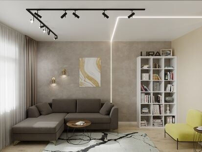 Фото № 1: Дизайн-проект двухкомнатной квартиры 71.18  м² стиль Модернизм для ЖК в г. Калининград