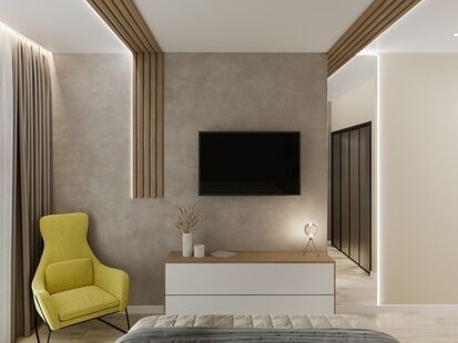 Фото № 4: Дизайн-проект двухкомнатной квартиры 71.18  м² стиль Модернизм для ЖК в г. Калининград