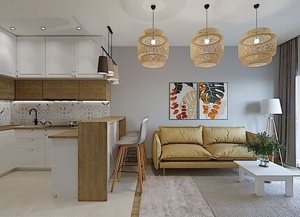 Фото № 1: Дизайн-проект трехкомнатной квартиры 69.5  м² Современный стиль для ЖК Северный квартал