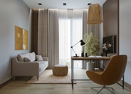 Фото № 3: Дизайн-проект трехкомнатной квартиры 69.5  м² Современный стиль для ЖК Северный квартал