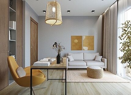 Фото № 6: Дизайн-проект трехкомнатной квартиры 69.5  м² Современный стиль для ЖК Северный квартал