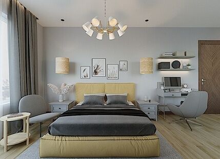 Фото № 4: Дизайн-проект трехкомнатной квартиры 69.5  м² Современный стиль для ЖК Северный квартал