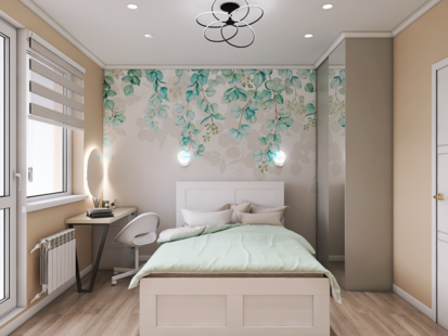 Фото № 1: Дизайн-проект двухкомнатной квартиры 54.8  м² Современный стиль для ЖК Спутник