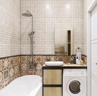 Фото № 3: Дизайн-проект двухкомнатной квартиры 54.8  м² Современный стиль для ЖК Спутник