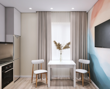 Фото № 5: Дизайн-проект двухкомнатной квартиры 54.8  м² Современный стиль для ЖК Спутник