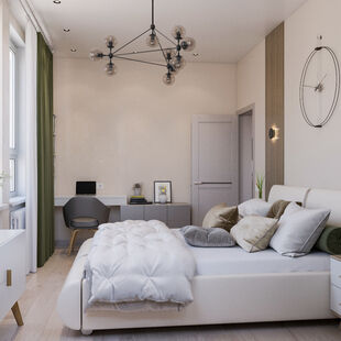 Фото № 4: Дизайн-проект четырехкомнатной квартиры 76.7  м² Стиль Контемпорари для ЖК Скандинавия