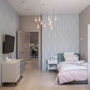 Фото № 5: Дизайн-проект четырехкомнатной квартиры 76.7  м² Стиль Контемпорари для ЖК Скандинавия