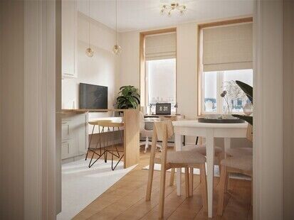 Фото № 2: Дизайн-проект двухкомнатной квартиры 42.96  м² Стиль Контемпорари для ЖК Невский