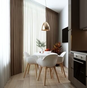 Фото № 3: Дизайн-проект двухкомнатной квартиры 52.6  м² Стиль Минимализм для ЖК Московский