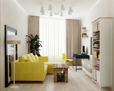 Фото № 4: Дизайн-проект двухкомнатной квартиры 52.6  м² Стиль Минимализм для ЖК Московский