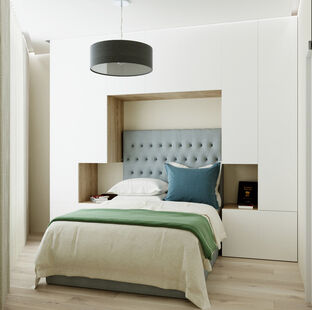 Фото № 6: Дизайн-проект двухкомнатной квартиры 52.6  м² Стиль Минимализм для ЖК Московский