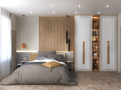 Фото № 1: Дизайн-проект четырехкомнатной квартиры 93.1  м² Стиль Контемпорари для ЖК Спортивный