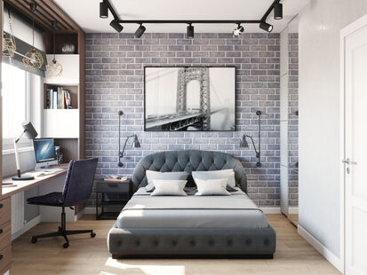 Фото № 4: Дизайн-проект однокомнатной квартиры 38.47  м² Стиль Современный для ЖК UP-квартал Римский