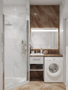 Фото № 6: Дизайн-проект однокомнатной квартиры 38.47  м² Стиль Современный для ЖК UP-квартал Римский