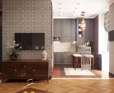 Фото № 1: Дизайн-проект трехкомнатной квартиры 76.1  м² Стиль Модернизм для ЖК Люблинский Парк