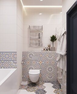 Фото № 4: Дизайн-проект трехкомнатной квартиры 76.1  м² Стиль Модернизм для ЖК Люблинский Парк