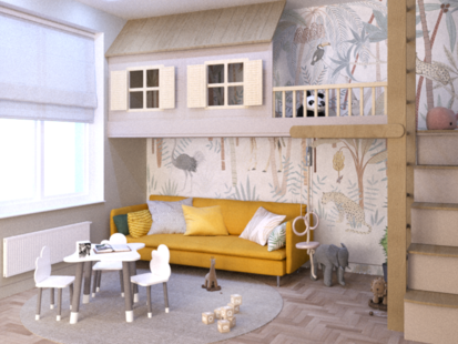 Фото № 5: Дизайн-проект четырехкомнатной квартиры 93.1  м² Стиль Контемпорари для ЖК Спортивный