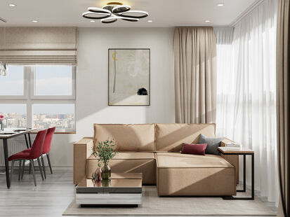 Фото № 1: Дизайн-проект трехкомнатной квартиры 65.5  м² стиль Модернизм для ЖК Life-Варшавская