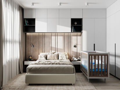 Фото № 3: Дизайн-проект трехкомнатной квартиры 65.5  м² стиль Модернизм для ЖК Life-Варшавская