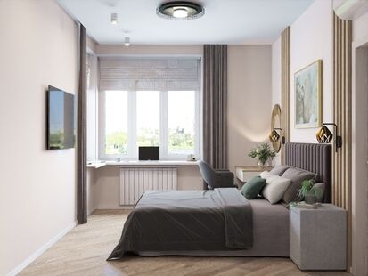 Фото № 4: Дизайн-проект трехкомнатной квартиры 67.6  м² Стиль Контемпорари для ЖК Сердце Одинцово