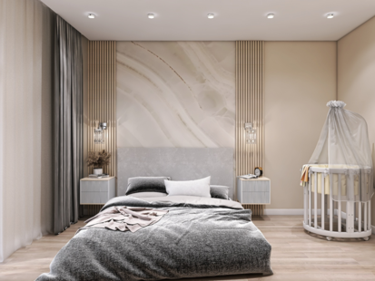 Фото № 2: Дизайн-проект двухкомнатной квартиры 58.48  м² стиль Модернизм для ЖК Геометрия