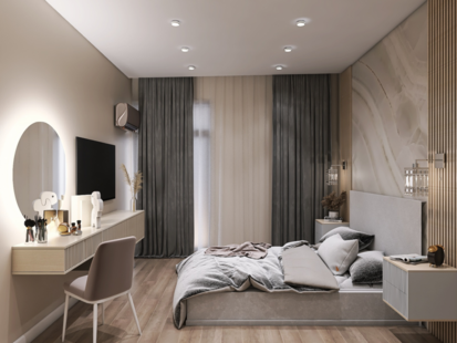 Фото № 4: Дизайн-проект двухкомнатной квартиры 58.48  м² стиль Модернизм для ЖК Геометрия