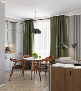 Фото № 4: Дизайн-проект двухкомнатной квартиры 49.0  м² Скандинавский стиль для ЖК Молодогвардейская, 36