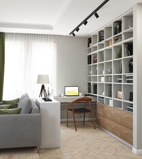 Фото № 1: Дизайн-проект двухкомнатной квартиры 49.0  м² Скандинавский стиль для ЖК Молодогвардейская, 36