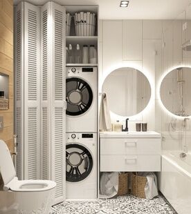 Фото № 5: Дизайн-проект двухкомнатной квартиры 49.0  м² Скандинавский стиль для ЖК Молодогвардейская, 36