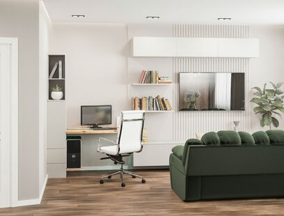 Фото № 2: Дизайн-проект двухкомнатной квартиры 67.7  м² стиль Модернизм для ЖК Настроение