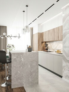 Фото № 6: Дизайн-проект двухкомнатной квартиры 67.7  м² стиль Модернизм для ЖК Настроение