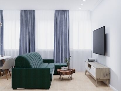 Фото № 6: Дизайн-проект трехкомнатной квартиры 89.72  м² Современный стиль для ЖК Отрада