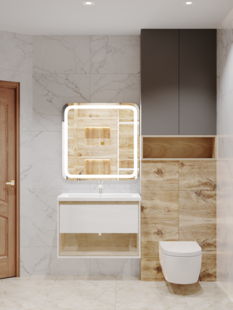 Фото № 2: Дизайн-проект двухкомнатной квартиры 63.65  м² стиль Модернизм для ЖК Московский