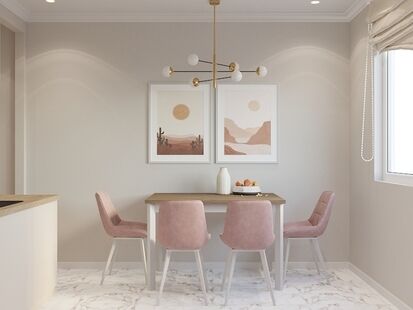 Фото № 6: Дизайн-проект двухкомнатной квартиры 58.25  м² Современный стиль для ЖК Московский