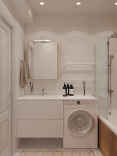 Фото № 2: Дизайн-проект двухкомнатной квартиры 58.25  м² Современный стиль для ЖК Московский