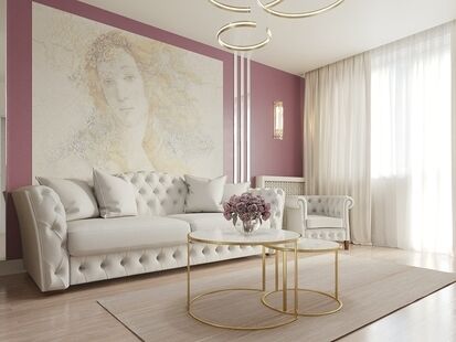 Фото № 3: Дизайн-проект однокомнатной квартиры 31.2  м² Стиль Современная классика для ЖК Московский