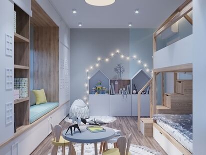 Фото № 2: Дизайн-проект четырехкомнатной квартиры 92.85  м² Стиль Контемпорари для ЖК Озерный Парк