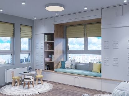 Фото № 4: Дизайн-проект четырехкомнатной квартиры 92.85  м² Стиль Контемпорари для ЖК Озерный Парк