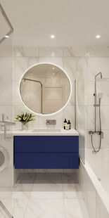 Фото № 6: Дизайн-проект четырехкомнатной квартиры 92.85  м² Стиль Контемпорари для ЖК Озерный Парк